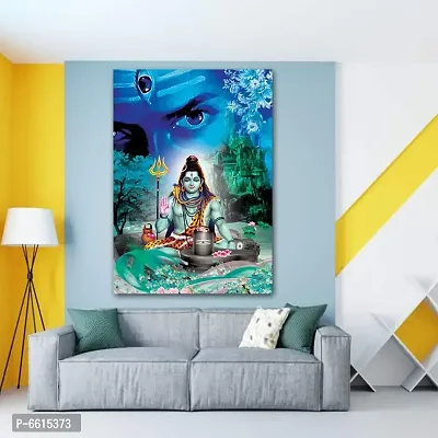 Voorkoms Gods Lord Shiva Ji with Shivling Poster Sunboard d Wall Art Shiv Eye Laminated Multi 12x18 Inch Home Deacute;cor-thumb2