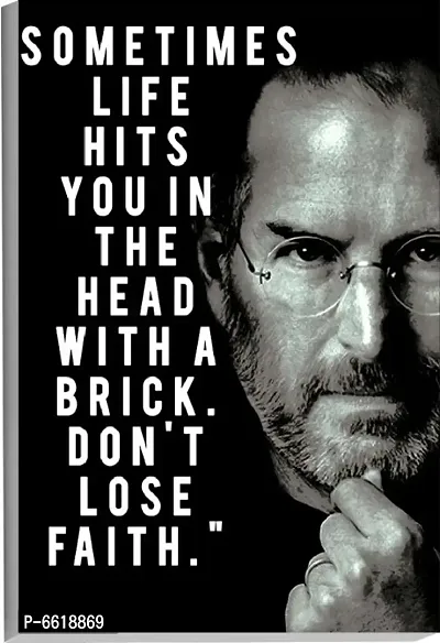 Voorkoms Steve Jobs Quotes Poster Sunboard  Sometimes Life Hits You Synthetic Laminated Multi 12x18 Inch Home Deacute;cor-thumb0