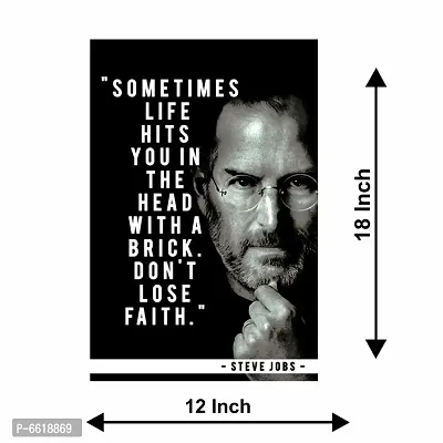 Voorkoms Steve Jobs Quotes Poster Sunboard  Sometimes Life Hits You Synthetic Laminated Multi 12x18 Inch Home Deacute;cor-thumb3