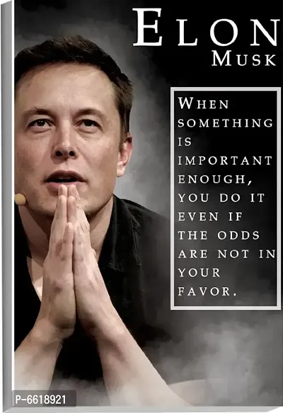 Voorkoms Elon Musk Quotes Poster Sunboard  Wall Art Motivational Quotes Laminated Multi 12x18 Inch Home Deacute;cor-thumb0