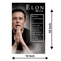 Voorkoms Elon Musk Quotes Poster Sunboard  Wall Art Motivational Quotes Laminated Multi 12x18 Inch Home Deacute;cor-thumb2