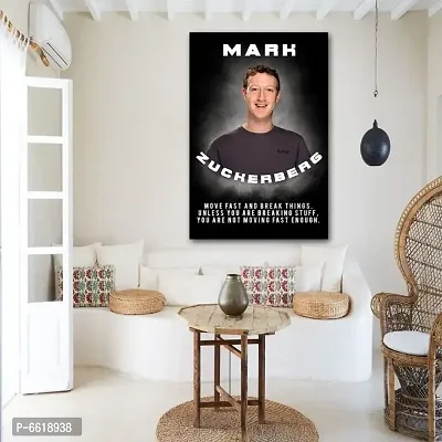 Voorkoms Mark Zuckerberg Quotes Poster Sunboard  Wall Art Social Media Impair Laminated Multi 12x18 Inch Home Deacute;cor-thumb2