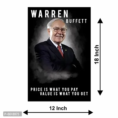 Voorkoms Warren Buffett Quotes Poster Sunboard  Motivational Share Market King Laminated Multi 12x18 Inch Home Deacute;cor-thumb3