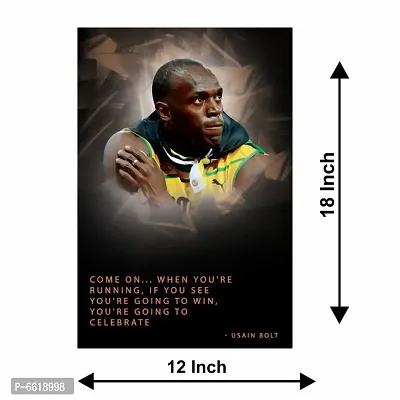 Voorkoms Usain Bolt Quotes Poster Sunboard  Wall Art Paintings Laminated Multi Synthetic 12x18 Inch Home Deacute;cor-thumb3