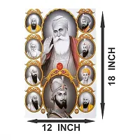 Voorkoms Shree Guru Nanak Dev Ji, Guru Gobind Singh Ji vinyl Chloride Sunboard (Multicolor)-thumb1