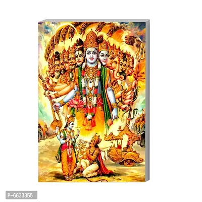 Voorkoms Lord Shree Krishna with Arjun Mahabharat Festival Virat Roop PVC Vinyl Sunboard (Multicolor)