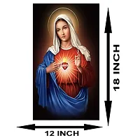 Voorkoms Mother Mary Christian Religious Sunboards for Living Room, Bedroom, Office Standard, Multicolor-thumb1