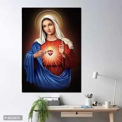 Voorkoms Mother Mary Christian Religious Sunboards for Living Room, Bedroom, Office Standard, Multicolor-thumb3