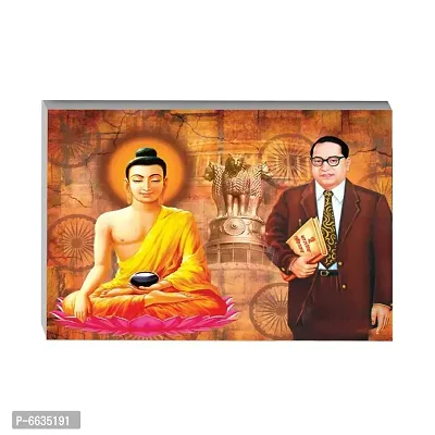 Voorkoms Buddha with Ambedkar Sunboard Office Student and Study Sunboard Room and Quote-thumb0