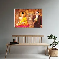 Voorkoms Buddha with Ambedkar Sunboard Office Student and Study Sunboard Room and Quote-thumb1