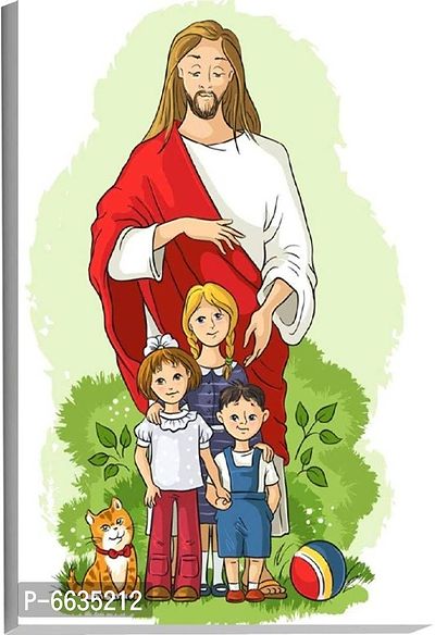 Voorkoms Jesus with Children Christian Sunboard Religion Jesus Christ for Room House-thumb0