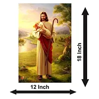 Voorkoms Jesus with Goat Christian Sunboard Religion Jesus Christ for Room House-thumb1