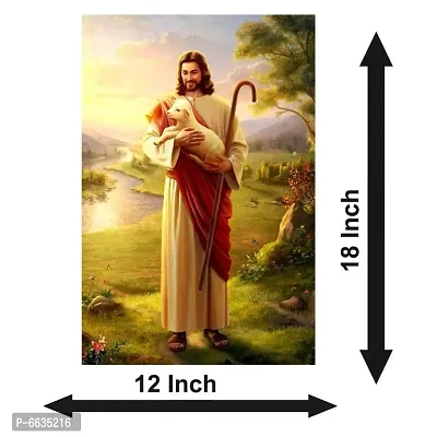 Voorkoms Jesus with Goat Christian Sunboard Religion Jesus Christ for Room House-thumb2