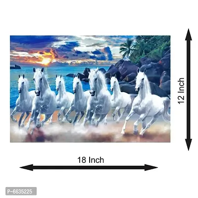 Voorkoms 7 Horses Running Sunboard Painting Peel For Living Room Home Deacute;cor and Sunboard Tear Able Washable Vinyl-thumb2