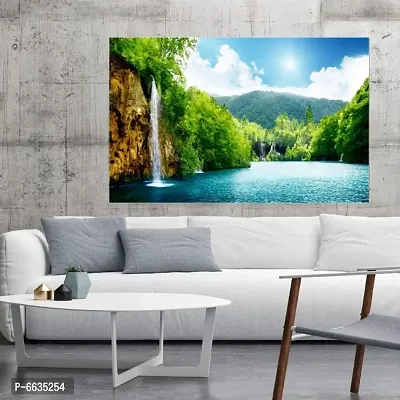 Voorkoms Beautiful Nature Waterfall Waterproof Vinyl Sticker for Home Decor, Office, Hall, Living Room, Bedroom
