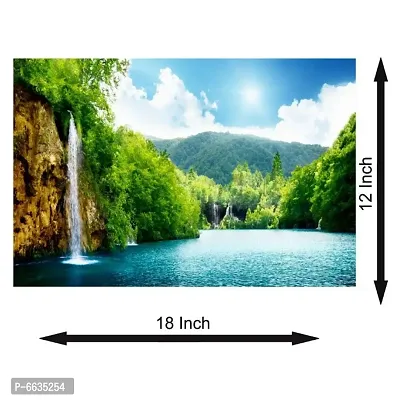 Voorkoms Beautiful Nature Waterfall Waterproof Vinyl Sticker for Home Decor, Office, Hall, Living Room, Bedroom-thumb2