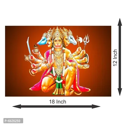 Voorkoms Panchmukhi Hanuman Ji Gods Waterproof For Vinyl Wall Poster Living Room Home Deacute;cor-thumb2