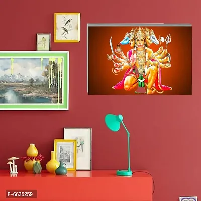 Voorkoms Panchmukhi Hanuman Ji Gods Waterproof For Vinyl Wall Poster Living Room Home Deacute;cor-thumb3