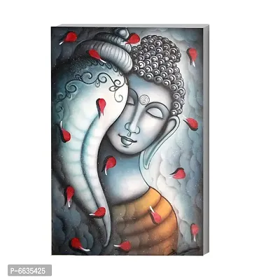 Voorkoms Lord Buddha with Shank Sunboard Meditation wall deacute;cor sticker for Living Room, Bedroom, Office