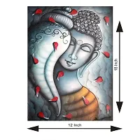 Voorkoms Lord Buddha with Shank Sunboard Meditation wall deacute;cor sticker for Living Room, Bedroom, Office-thumb1