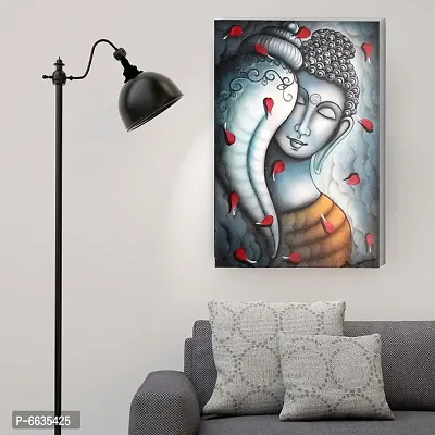 Voorkoms Lord Buddha with Shank Sunboard Meditation wall deacute;cor sticker for Living Room, Bedroom, Office-thumb3