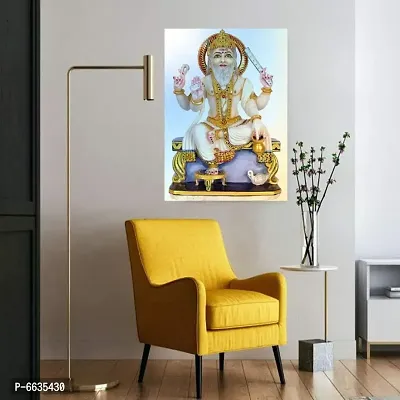 Voorkoms Lord Shree Vishkarma Ji God Sunboard Wall Poster for Home Living Room Office