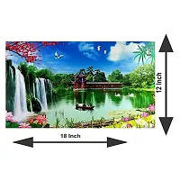 Voorkoms Beautiful Nature Sunboard Waterfall Waterproof Vinyl Sticker Poster for Home Decor, Office, Hall, Living Room-thumb1