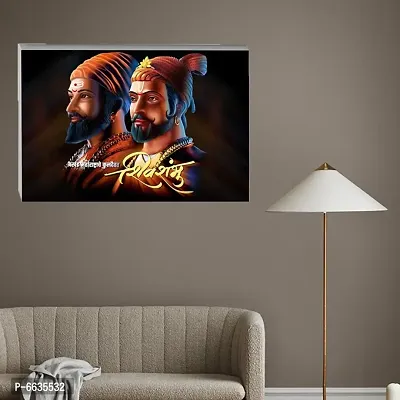 Voorkoms Chhatrapati Shivaji Maharaj Sunboard VS Shambha Ji Marathi Paper Poster Sunboard Living Room Home, Multicolor-thumb3