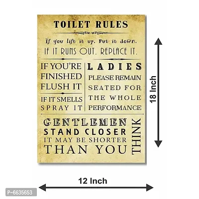 Voorkoms Wall Poster Toilet Rules Poster Sunboard Hotels Laminated for Living Room Home-thumb2