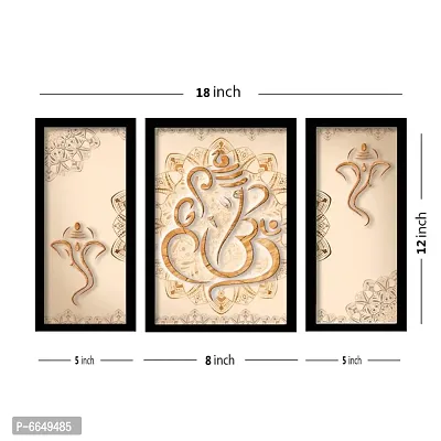 Voorkoms Ganesha Photo Frames For Wall Set Of 3 Home Decor Wall Painting Multi Size 12x18-thumb2