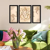 Voorkoms Ganesha Photo Frames For Wall Set Of 3 Home Decor Wall Painting Multi Size 12x18-thumb2