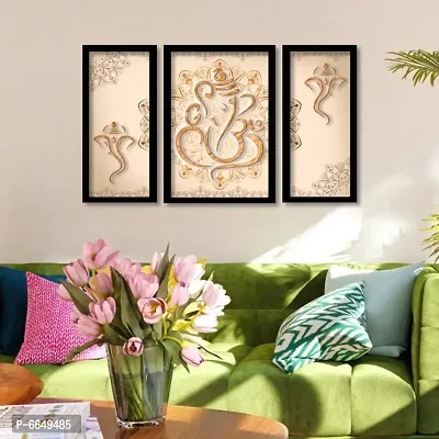 Voorkoms Ganesha Photo Frames For Wall Set Of 3 Home Decor Wall Painting Multi Size 12x18-thumb3