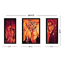 Voorkoms 3 Set of Lord Radha Krishna Wall Frame Home Deacute;cor Wall Poster Multi Laminated 12x18 Size-thumb1