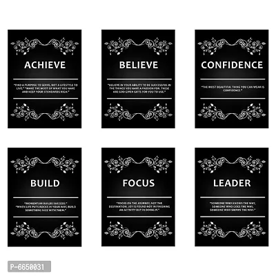 Voorkoms Pack of 6 Set Achieve Believe with Build Focus Sunboard Poster Painting Home Deacute;cor size 27x24 Multi