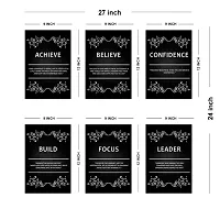 Voorkoms Pack of 6 Set Achieve Believe with Build Focus Sunboard Poster Painting Home Deacute;cor size 27x24 Multi-thumb2