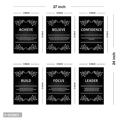 Voorkoms Pack of 6 Set Achieve Believe with Build Focus Sunboard Poster Painting Home Deacute;cor size 27x24 Multi-thumb3