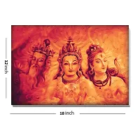 Voorkoms Lord Tridev Brahma, Vishnu, Mahesh Gods Sunboard Wall Poster Laminated Home Deacute;cor Multi Size 12x18-thumb1