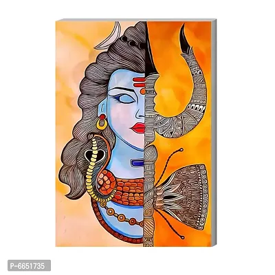 Voorkoms Gods Wall Poster Sunboard Lord Shiva with Trishul Laminated Home Deacute;cor Multi Size 12x18