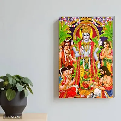 Voorkoms Gods Wall Poster Sunboard Lord Vishnu Ji Gods Photo Laminated Home Deacute;cor Multi Size 12x18-thumb3