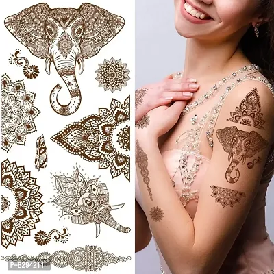 Voorkoms  henna tattoo Design feel realistic mehndi color on hand for wedding parties instant  use Temporary tattoo sticker for girls womens-thumb0