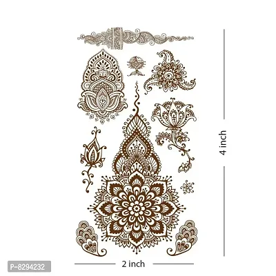 Voorkoms  henna tattoo Design feel realistic mehndi color on hand for wedding parties instant  use Temporary tattoo sticker for girls womens-thumb2