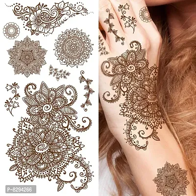 Voorkoms  henna tattoo Design feel realistic mehndi color on hand for wedding parties instant  use Temporary tattoo sticker for girls womens-thumb0