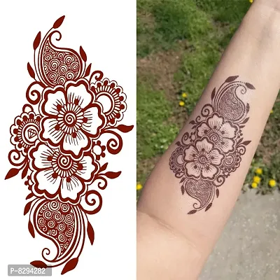 Voorkoms  henna tattoo Design feel realistic mehndi color on hand for wedding parties instant  use Temporary tattoo sticker for girls womens-thumb0