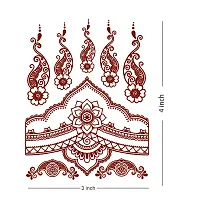 Voorkoms henna Mehndi Design Fake Lace tattoo stickers Metallic temporary flash tattoos instant  use Temporary tattoo sticker for girls womens-thumb1