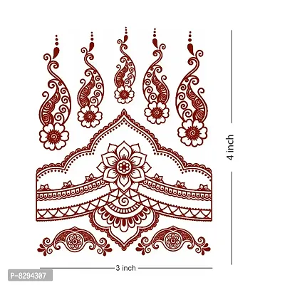 Voorkoms henna Mehndi Design Fake Lace tattoo stickers Metallic temporary flash tattoos instant  use Temporary tattoo sticker for girls womens-thumb2