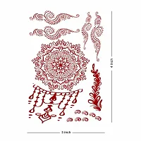 Voorkoms Flower henna Mehndi Design Fake Lace tattoo stickers Metallic temporary flash tattoos instant  use Temporary tattoo sticker for girls womens-thumb1