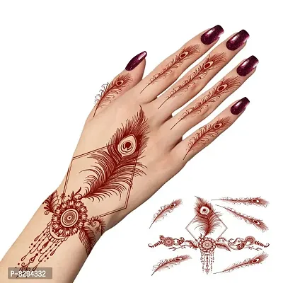 Voorkoms Mandela henna Mehndi Design Fake Lace tattoo stickers Metallic temporary flash tattoos instant  use Temporary tattoo sticker for girls womens-thumb0