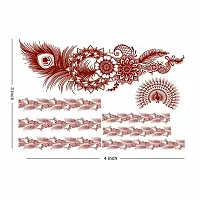 Voorkoms Mandela henna Peacock Mehndi Design Fake Lace tattoo stickers Metallic temporary flash tattoos instant  use Temporary tattoo sticker for girls womens-thumb1