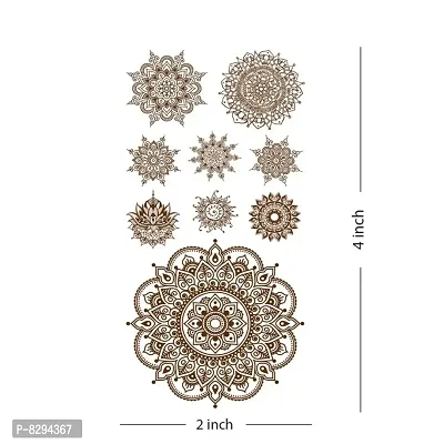 Voorkoms henna Mehndi Design Fake Lace tattoo stickers Metallic temporary flash tattoos instant  use Temporary tattoo sticker for girls womens-thumb2