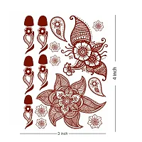 Voorkoms Leaf henna Mehndi Design Fake Lace tattoo stickers Metallic temporary flash tattoos instant  use Temporary tattoo sticker for girls womens-thumb1